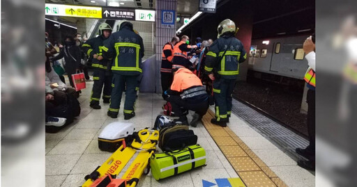 快訊／又有落軌事故！北車南下月台男子跌落卡列車下 手腳擦傷急送醫