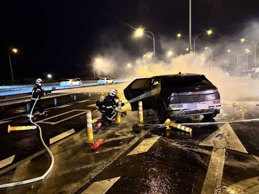 電動車2大6小超載…自撞楊梅休息站分隔島起火 1死2命危5重傷