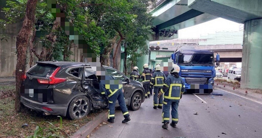 快訊／北市環快嚴重車禍！小轎車猛撞砂石車 警消獲報急救援