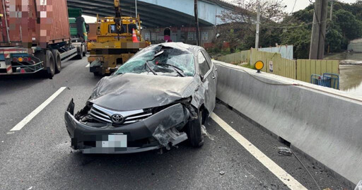 國1嘉義段車禍…駕駛自撞連翻5圈「左肩拉傷」 本人吐肇事主因