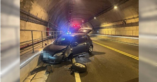 隧道驚魂！70歲男恍神逆向撞車 猛力衝擊車輪噴飛險釀大禍