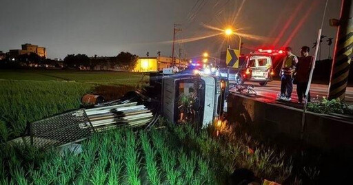 台中驚悚夜!小貨車直撞單車騎士 騎士遭撞飛慘死田中