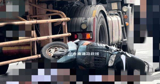 台南永康慘烈車禍! 60歲騎士疑被聯結車輾爆頭當場喪命