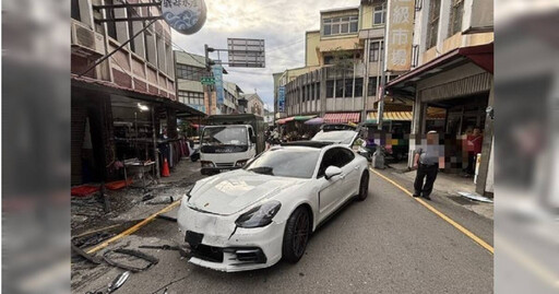 台中古董車商疑妻外遇 憤怒駕保時捷跑車狂撞三義民宅