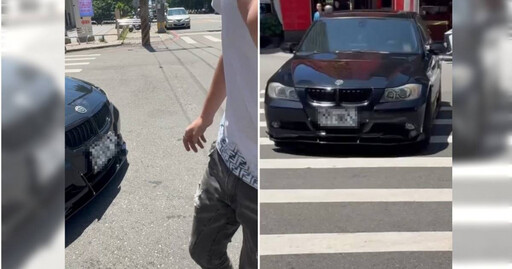 BMW貼「警友證」違停斑馬線！ 熱心路人上前規勸竟險遭駕駛惡意衝