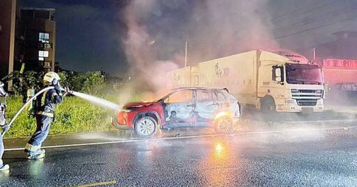 凌晨火燒車案!桃園休旅車疑遭蓄意縱火 警方火速鎖定嫌犯展開追緝