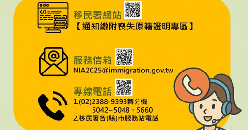 5千人完成原籍喪失證明!審批8百人具結 移民署籲:盡速補繳或反映困難