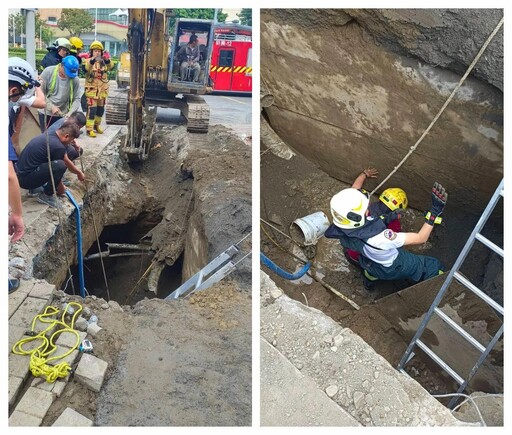 影/開挖面坍塌！高雄工人4米坑洞遭活埋不治 勞工局勒令停工