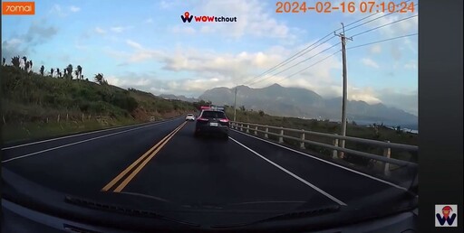 影/跨雙黃線超閃燈警車…真帶種！網驚呼：「台東風景很美麗警察很愜意」