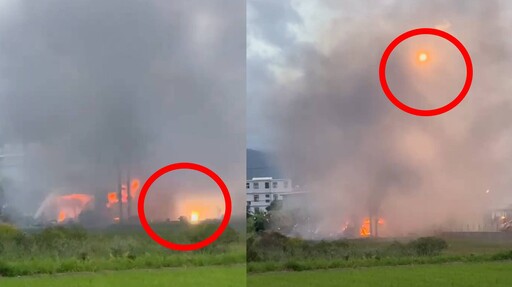 快訊/宜蘭礁溪金紙工廠陷火海全面燃燒 濃煙伴隨火花爆炸聲