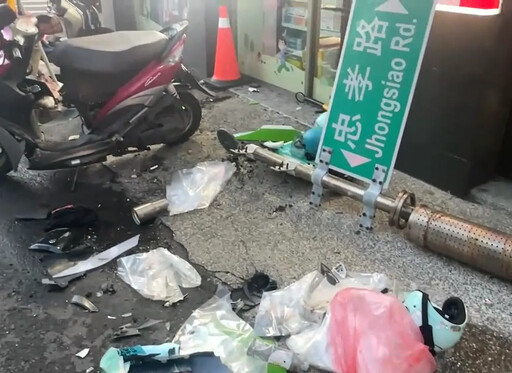 影/雲林虎尾傍晚上演「街頭飛車追逐」 失控撞電桿釀6人輕重傷