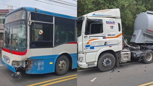 影/通霄大巴對決油罐車！司機眼角掛彩見血 16乘客驚嚇