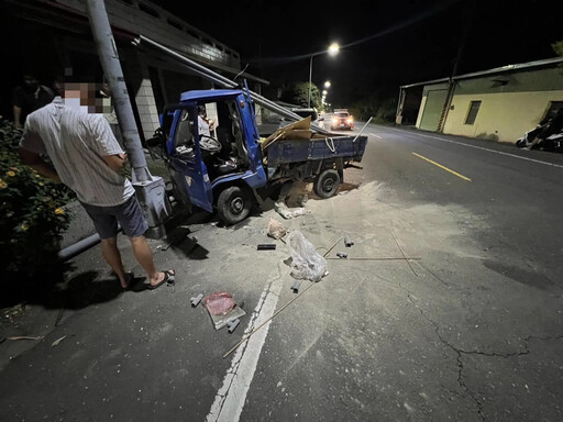 影/酒駕葬身山中!嘉義運將喝茫「開貨車撞電桿」慘死