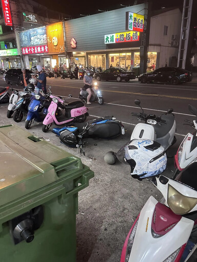 400萬名車出事!台中男違停沒拉手煞 連撞12車1女
