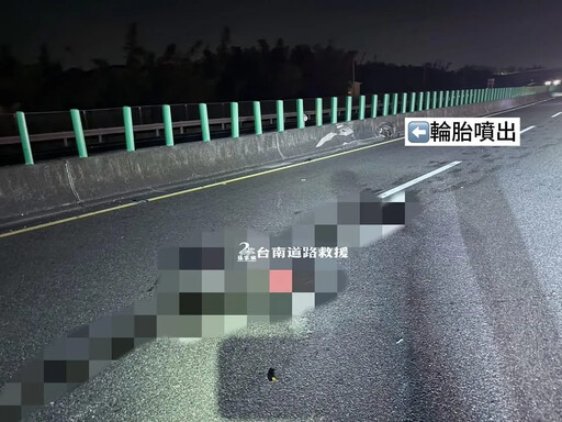 國3北向關廟段「保時捷撞剩車殼」! 駕駛臟器噴路上