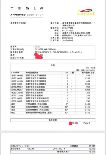 女童打翻水遭特斯拉司機索4萬1 家長3點回擊運將聲明