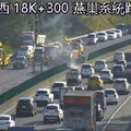 國10砂石車撞護欄起火 回堵2公里時速剩20