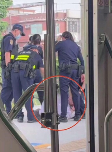 影/台鐵新豐站衝突事件!男子遭大批警力壓制月台上