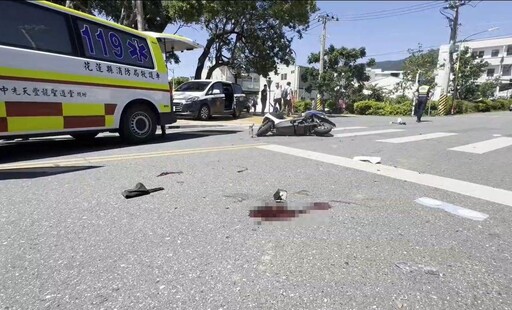 花蓮轎車、電動車互撞!9旬翁倒地遭輾壓 血流一地亡