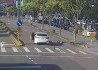 影/台中行人地獄!熟女駕車撞飛遛狗辣妹 傷者一度命危