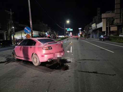 影/人噴飛15米遠慘死!湖內機車撞轎車 擋風玻璃成蜘蛛網狀
