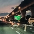 影/你前面有車！國1車禍「大貨車壓線閃」 下秒側翻三圈