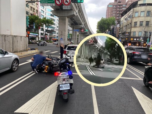 影/直擊!板橋黃牌重機「一家4貼」零煞車追撞 奇蹟無傷