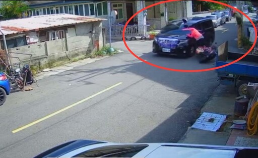 影/雲林「運兵車」擦撞機車 女騎士連人帶車噴飛