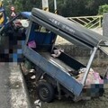 載著孩子等紅燈被追撞！屏東小貨車駕駛撞電桿身亡