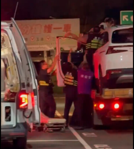 西螺服務區女駕駛暴走!爬拖吊車阻擋還襲警遭強制送醫