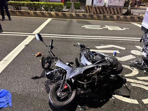 影/中壢機車「時速破百」對撞警車 男連闖13紅燈、人被逮