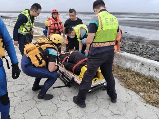 颱風天釣魚！彰化漢寶濕地60歲男突昏迷 警消走險灘救人