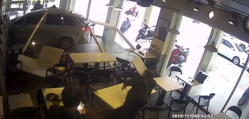 影/這不是得來速！花蓮婦開車「90度轉彎撞毀早餐店」