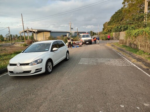 苗栗死亡車禍！轎車迎面撞上女騎士 女「頭部重創」滿地血慘亡