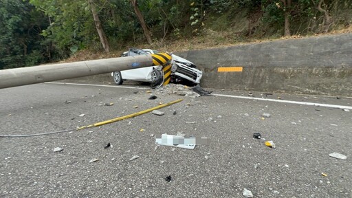 苗栗1家3口採草莓途中遇死劫！衝對向撞電線桿 陸籍妻疑遭安全帶勒斃