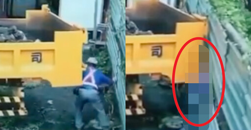大貨車司機忘拉手煞車！下車站後方慘遭活活夾死 監視器拍下驚悚瞬間