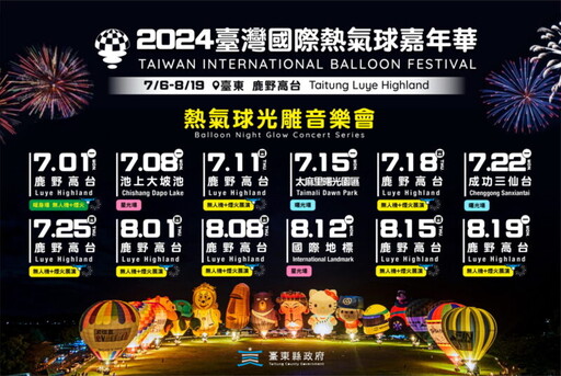 2024臺灣國際熱氣球嘉年華12場次光雕音樂會大公開