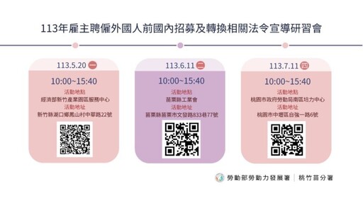 雇主及移工最佳溝通平台 桃竹苗分署成立雇主聘僱移工轉換中心提供友善雙語服務