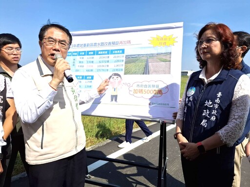 黃偉哲視察鹽水農地重劃區 攜手農水署打造優質農業環境