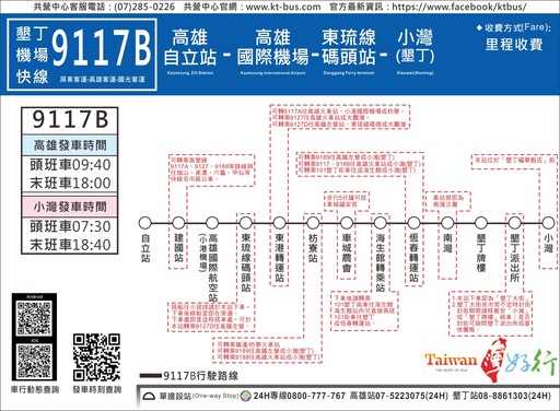 雙十好行暢遊南台灣風情 高雄區監理所:台灣好行優惠中