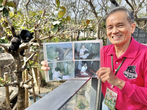 「黑熊奶爸」邱石柱驚喜現身 壽山動物園熊兄弟溫馨慶生