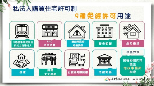 避免短期住宅炒作維護台中市居住權益 禁私法人買受超過四千萬住宅作為宿舍
