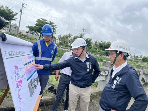 視察大遼排水防洪牆施工進度 林欽榮要求全力趕工減輕水患