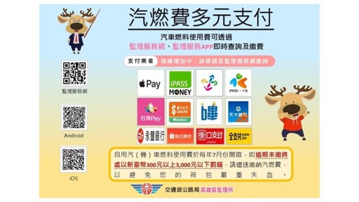 高雄區監理所:汽燃費開徵！多元支付免出門輕鬆繳