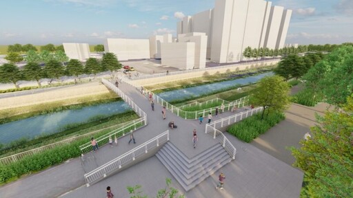 鳳山溪人行景觀橋動工 水利局:串連大東公園捷運站與濕地生態廊道