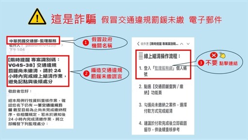 高雄區監理所:交通違規罰鍰不會以電子郵件方式通知繳納