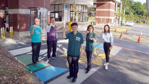 大村鄉學府路道路改善 大葉大學師生參與人行道圖面設計