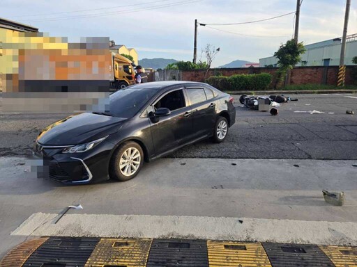 燕巢清晨交通事故 機車騎士骨折送醫