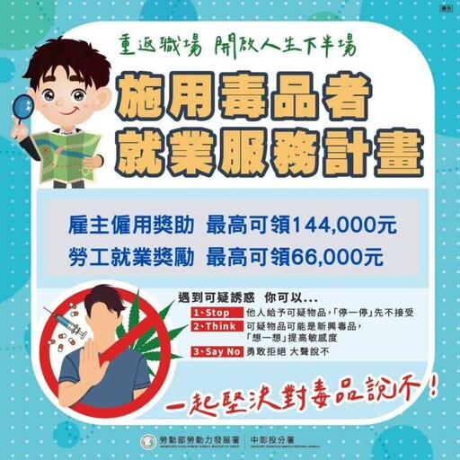 中彰投分署推施用毒品者就業服務計畫 助更生人重返職場再出發