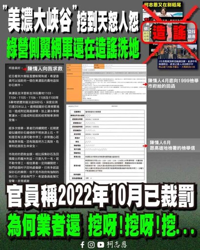 柯志恩批！官員稱2022年10月已裁罰 為何業者還 挖呀！挖呀！挖,,,